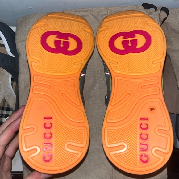 Gucci Ultra Pace Mid Teal Suede Sneakers - Picture 7 of 9